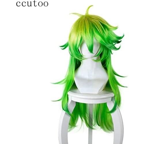 Ccutoo 80cm Curly Long Green Yellow Ombre Syntheitc Hair Cosplay Wig Detentionhouse Nanbaka Niko No.25