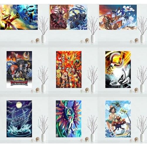 High Quality Pokemon Poster Canvas Painting Wall Art Picture Mural Living Room Kids Gift Child Bedroom Home Decoration