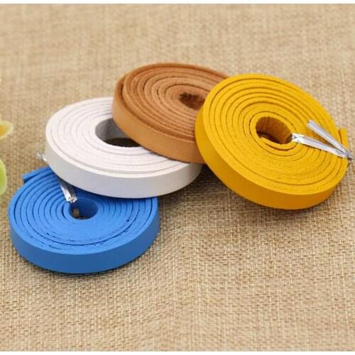 Sold by Meter) 8MM Width 2mm Thick Colored Paint Covering the surface, genuine Leather cord for Bags Fitting