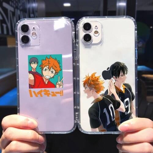 Haikyuu Hinata attacks Anime Phone Case Transparent for iPhone 6 7 8 11 12 s mini pro X XS XR MAX Plus cover funda shell