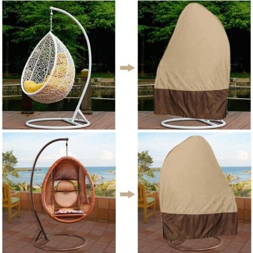 Swing Chair Dust Covers Rattan Swing Patio Garden Weave Hanging Egg Chair Seat Cover Anti-UV Waterproof 190x115cm