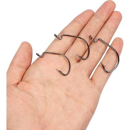 30Pcs High carbon Steel Fishing Hooks Lead Jig Head Lure Softjerk Hooks Wide Crank Big Bass Hook Soft Lure Fishing Tackle