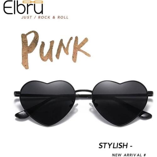 Elbru Metal Retro Heart Shape Frame Multicolor Sunglasses Sandy Beach Travel Outdoors Sunshade Polarized Sunglasses UV400