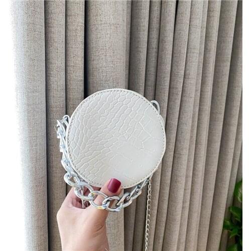 Bags for women 2020 new luxury handbags fashion white ladies crossbody shoulder purse designer mini crocodile leather round bag