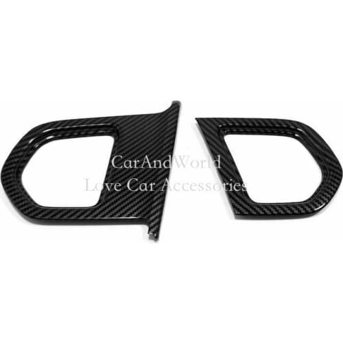 Carbon Fiber Interior Side Air Condition Condition Outlet Vent Panel Cover Trims For Honda Fit Jazz 2020 2021 Car Accessories