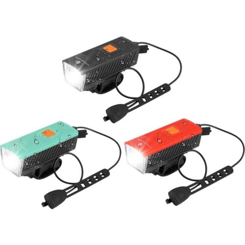 Bike Headlight USB Rechargeable Front Light Bicycle Night Light With Horn 1200mAh MTB Flashlight For Cycling Bike Accessories