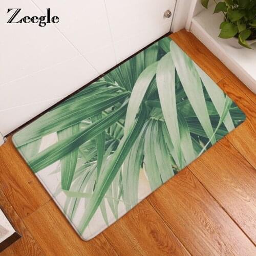 Zeegle Plants Painting Anti-Slip Door Mats Water Absorbent Kitchen Rugs Bedroom Beside Mats Non-slip Bathroom Mats Home Decor