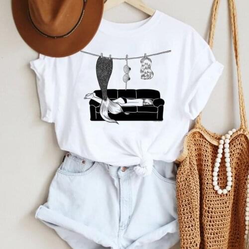 Women Cartoon Funny Beach 90s Lovely Cute Trend Fashion Summer Lady Print Tee Graphic T Top Female Tshirts Clothes T-Shirt