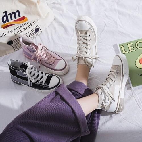 Womens Canvas Shoes 2020 New Women Sneakers Breathable Flats Women Sneakers Casual Trendy Colors Canvas Womens Shoes 35-40