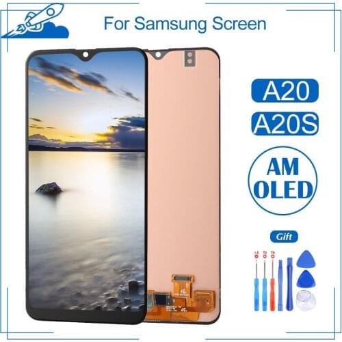 Grade AAA+ OEM For Samsung Galaxy A20 A20S LCD Touch Screen Display AMOLED Digitize Assembly Replacement No Dead Pixel