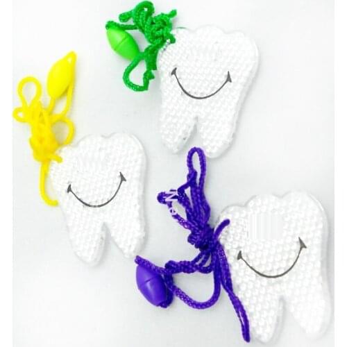 1 pc Teeth reflector reflective road safety school bag Child kids novelty Pinata Filler Loot birthday Party Favors prize gift