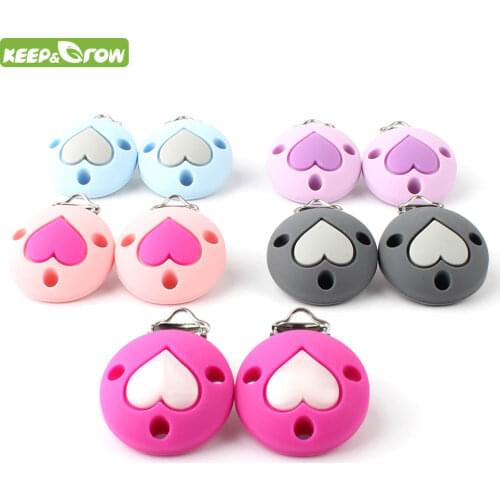1PC Crown Heart Stars Silicone Pacifier Clips Baby Teething Beads Dummy Holder Clip Teether Chain Nursing Toy Accessories