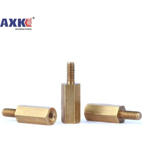 10/50pcs Solid Brass Copper M2 M2*L+3mm Hex Standoff Hexagon Pillar M-F F-F Male-Female Female Spacer For PCB Board Motherboard