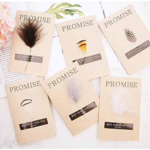 10pcs/lot Creative Feather Paper Greeting Cards Wedding Decoration Cards Birthday Wedding Invitations Cards Vintage Paper Cards