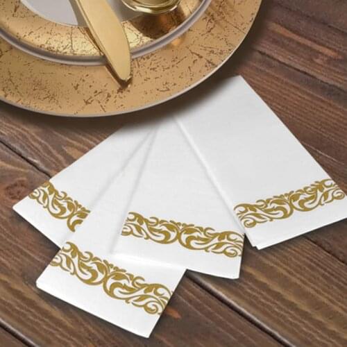 10Pcs Disposable Tissue Home Restaurant Napkin Soft Absorbent Linen-Feel Guest Paper Towels For Kitchen Parties Bathroom Decor
