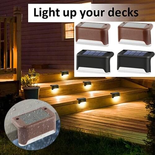 16/8/4 PCS Solar Warning Lights Solar Step Lights Outdoor Waterproof Led Solar Stair Fence Lamp decoration for Stairs Garden