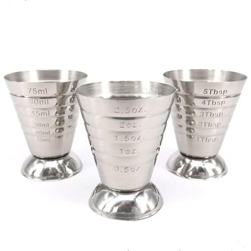304 Stainless Steel Magic Measuring Cup Cocktail Measuring Cup 75ml Inner And Outer Scale Multi-Function Magic Measuring Cup