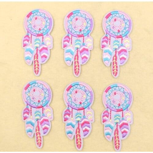 5PCS Dreamcatcher Patches High Quality Embroidery Applique Iron on Fabric Badge Backpacks Decor DIY Girls Kids Clothes Stickers