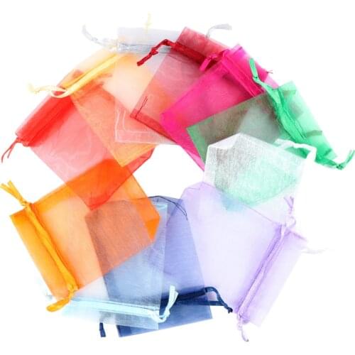 50Pcs Transparent Organza Gift Bags Christmas Halloween Gift Box Packaging Gift Bags Wedding Candy Box Chocolate Bags