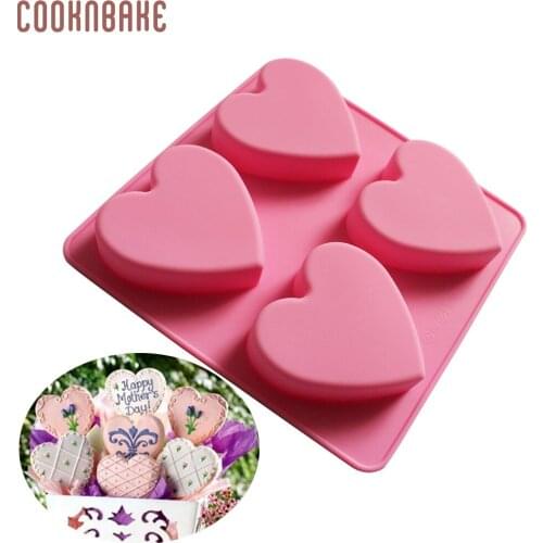 COOKNBAKE heart silicone mold for soap candy chocolate heart cake decoration form silicone jello biscuit pastry baking tool
