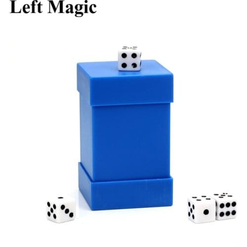 Forced Dice Box ( Blue ) Magic Tricks Prediction Dice Box Close-Up Stage Magic Box Props Funny Toys Magician Mentalism Accessary