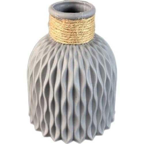 Imitation Ceramic Flower Vase Plastic Vases Home Decor Green Plant Container A