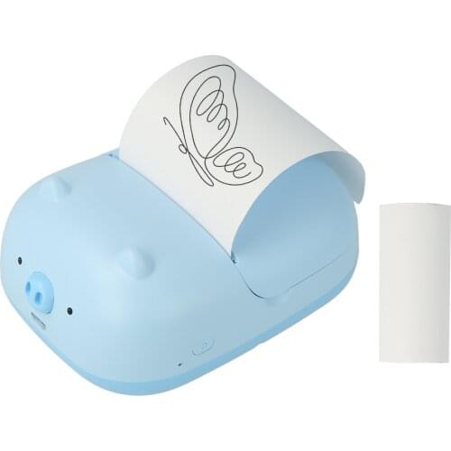 200dpi Mini Pocket Printer Portable Thermal Printer Photo Picture eList Receipt Printer BT Wireless with 1 Roll Thermal Paper