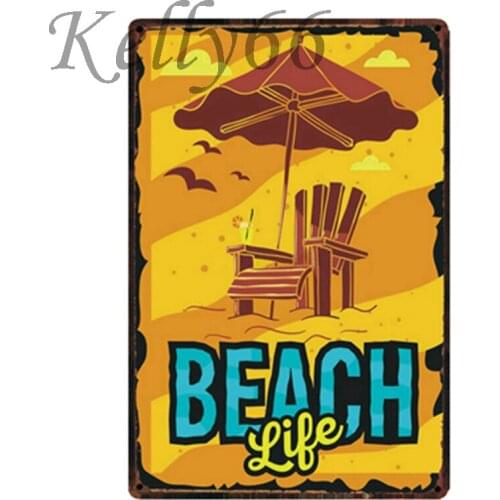 [ Kelly66 ] Hello Summer BEACH Life Metal Sign Tin Poster Home Decor Bar Wall Art Painting 20*30 CM Size y-1903