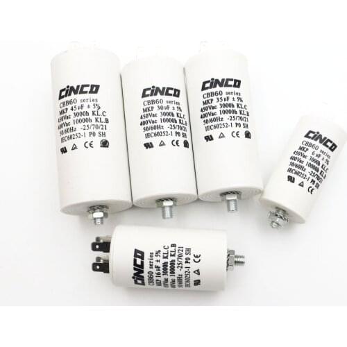 1uF to 35uF CBB60 CBB61 CBB65 Motor Run Capacitors 4pins AC 450VAC Tool Water Pump motor starting capasitor
