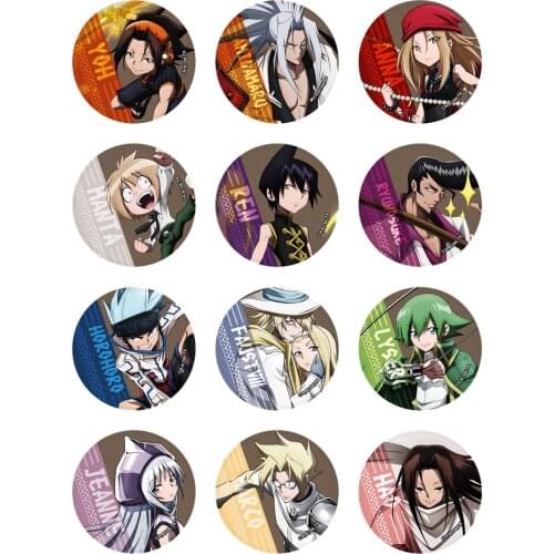 Shaman King Anime Yoh Asakura Faust VIII Hao Asakura Anna Kyoyama Horohoro Marco Amidamaru Metal Badge Brooch Pins