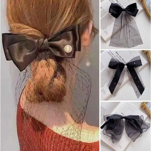 Fashion Big Bow Hairpin Cute Red Barrette Pink Hair Clip Women Girls BB Hairgrip Korean Oversize Floral Hair Accessories