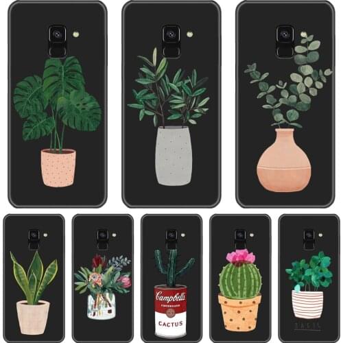 Soft Silicone Phone Case For Samsung Galaxy A6 A7 A8 2018 A3 A5 2016 2017 Cactus Back Cover For Samsung Galaxy A6 A8 Plus 2018