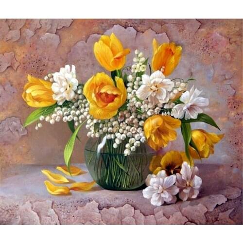 Flower And Woman Printed Fabric 11CT Cross Stitch Kit Embroidery DMC Threads Handicraft Sewing Knitting Handmade Package Gift