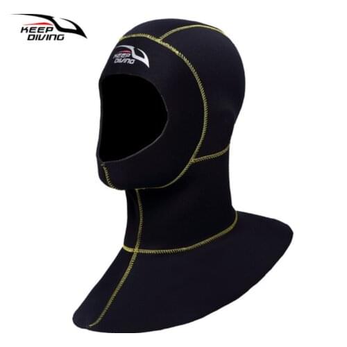 KEEP DIVING 3mm Neoprene Scuba Diving Headscarf With Shoulder SnorkelingGear CapHat To Keep Warm In Winter Swimming
