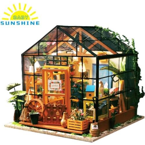 NEW DIY Dollhouse Wooden Room Assemble Kits Miniature House Model Self-installed Simulation Dollhouse Christmas gifts For Kids
