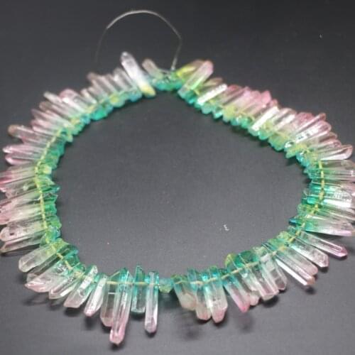 Approx. 58pcs Stone Necklace Point Pendant Crystal Quartz Bullet Hexagonal Rock Pendulum Column Reiki Healing Chakra Jewelry