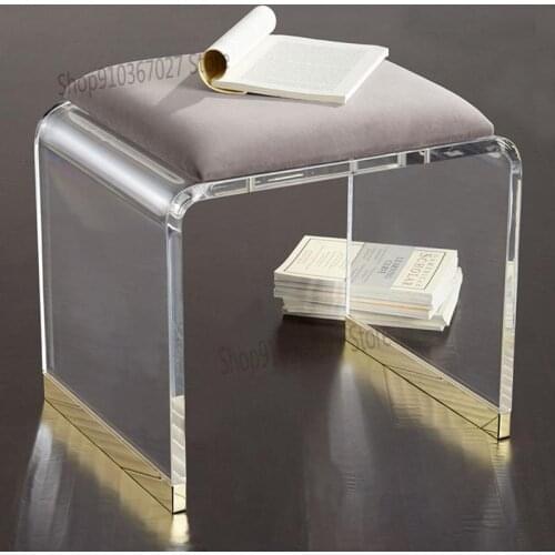 High Transparent Acrylic Dressing Table Stool Fashionable Modern Minimalist Chair Personality Creative Light Luxury Makeup Stool