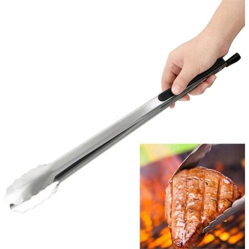 1pc Stainless Steel Food Tongs Multi-Purpose Food Serving Tongs Meat Tongs BBQ Tools Accessories Kitchen Tools