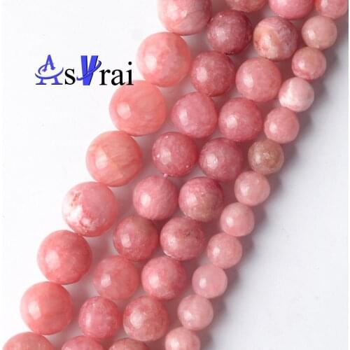 High Quality Genuine Natural Stone Beads 6 8 10 12 mm Red Rhodochrosite Stone Round Loose Spacer Beads For Jewelry Making 15"