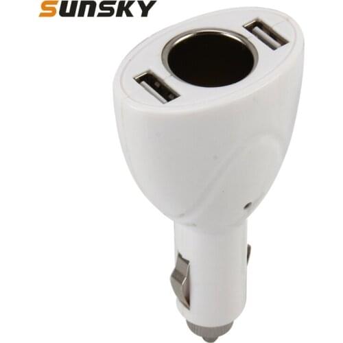 Car Cigarette Lighter Socket Splitter Charger Vehicle Power Supply Extended Seat Car Dual USB Ports Charger DC 12V-24V