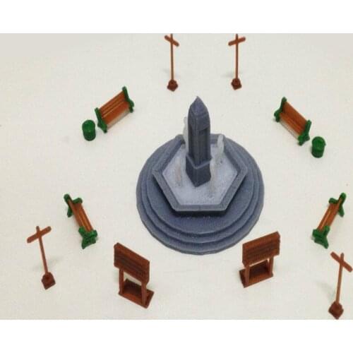 Train railway model scene HO ratio 1:87 Park rest place suit