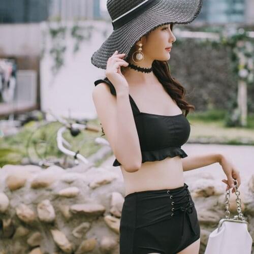 Swimsuits Bikini Girl Swimwear Women Swimsuit May Female Beach For Pool 2020 New Split High Waistband Cover Shoulders Polyester