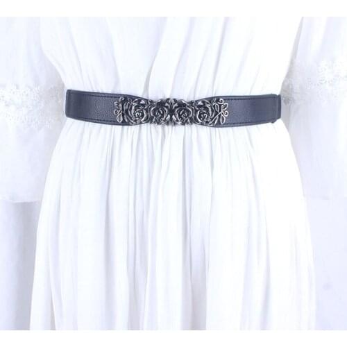 Ladies women black white stretch elastic fabric waist seal belt for dresses skirt female decoration fashion girdles gifts