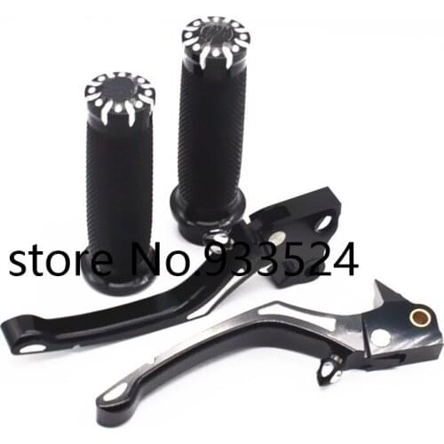 1"25mm Handlebar Hand Grips W/ Brake Clutch Levers For Harley Sportster 1200 883 Seventy Two Forty Eight Black
