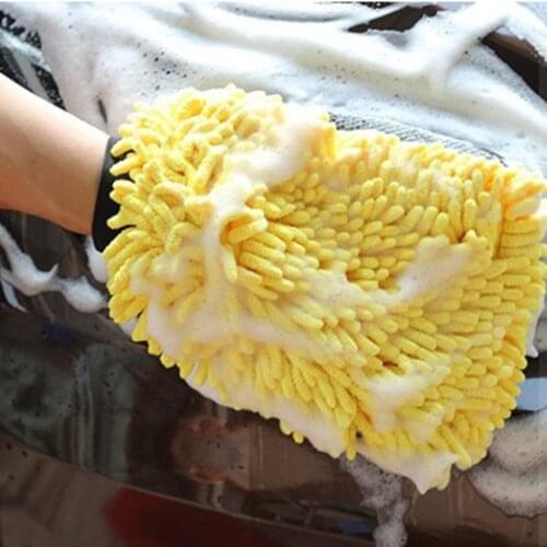 1PC Car Wash Microfiber Chenille Gloves Coral Fleece Thick Car Cleaning Detailing Brush Towel Auto Care Double-faced Glove