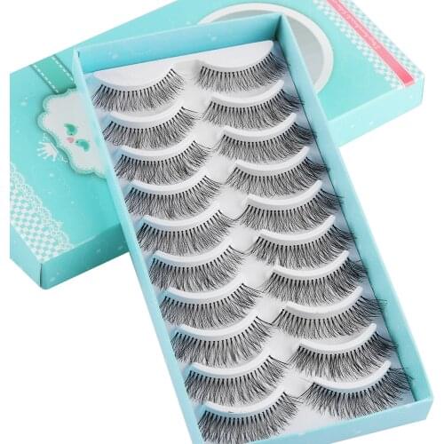 10 Pairs Wispies False Eyelashes Thick Long Crisscross Lashes Extension Handmade Soft Eye Makeup Lashes