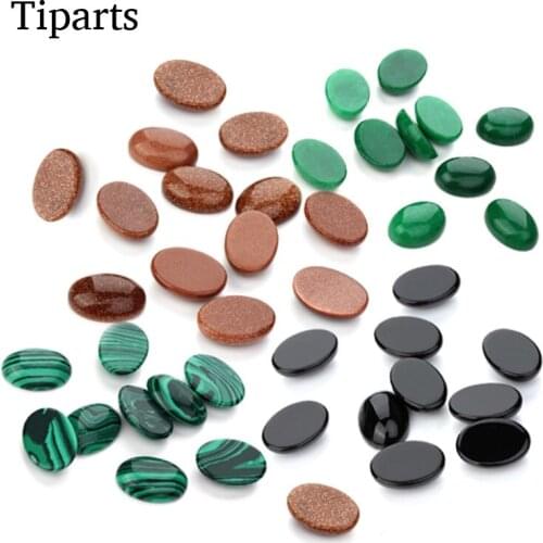 10pcs3 Colors Flatblack Dome Oval Natural Stone Cabochons Beads 18x25mm For DIY Jewelry Making Accessories