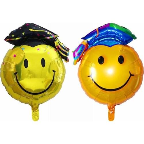 10pcs Smiley Doctor Congratulation Party Foil Helium Balloons Good Luck Students Congrats Decor Supplies Graduated Decoration