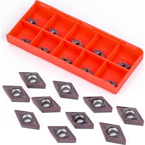 10Pcs DCMT07024 YBC205 Carbide Blades Inserts Lathe Cutter Tool Turning Insert Cutting Tools CNC Milling Tools