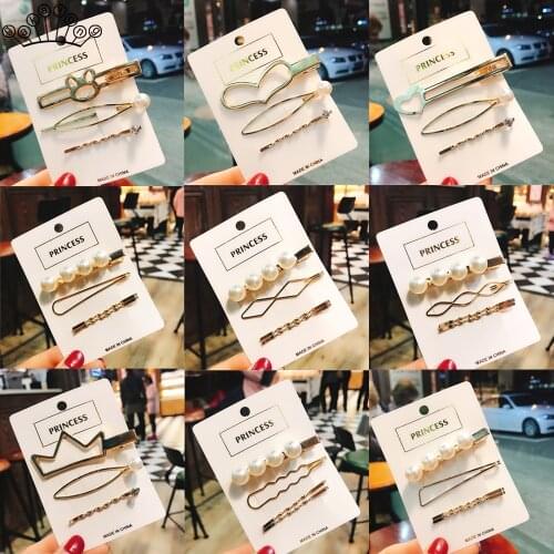 3pcs /set Ladies Girls Vintage Gold Color Hairs Simulated Pearls Hair Stick Bridals Wedding Hair Jewelry Accessories